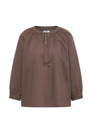 Cecil, 3/4-ARM BLUSE MIT SPLIT NECK IN UNIFARBE - Blusa - urban taupe