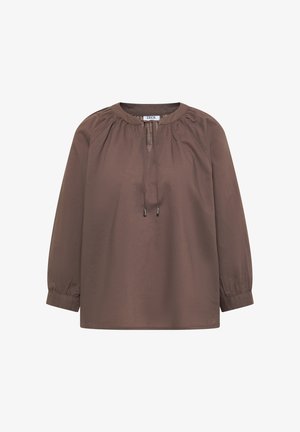 Cecil, 3/4-ARM BLUSE MIT SPLIT NECK IN UNIFARBE - Blusa - urban taupe