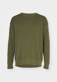 GAP OVERSIZED PLAITED CREW - Strickpullover - olive green