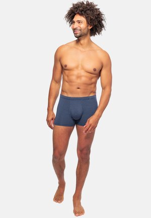 Boxer da uomo blu navy con un motivo testurizzato, design aderente e vita elasticizzata. Materiale in cotone che offre comfort e traspirabilità.