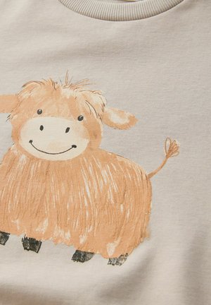 Next PRINTED CREW NECK - Bluză de molton - stone hamish highland cow