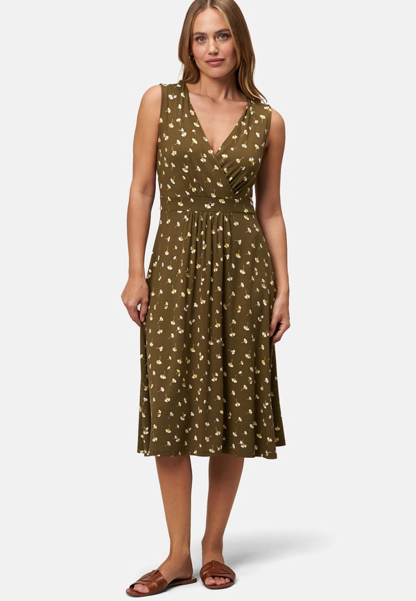 MIT WICKELOPTIK - Jerseykleid - khakicream