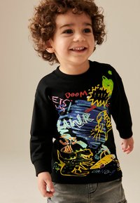 Next GRAFFITI REGULAR FIT - Langarmshirt - black dino