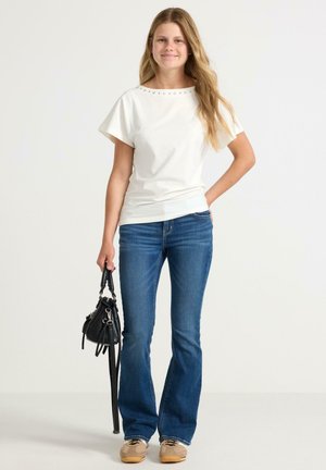 Lindex, LINDEX SHORT-SLEEVED TOP WITH STUDS LINDEX - T-shirt print - off white