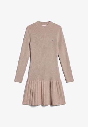 Calvin Klein Jeans, MOCKNECK LS MINIDRESS - Gebreide jurk - oatmeal melange