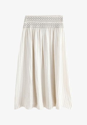 Next, REGULAR FIT - SMOCKED WAIST MAXI SKIRT . - Maxinederdele - ecru/black pinstripe