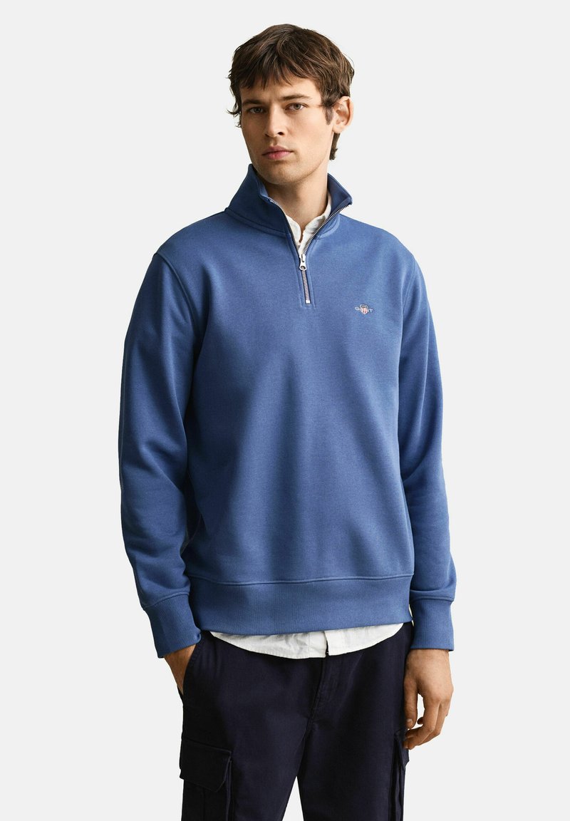 GANT REG SHIELD HALF ZIP - Mikina - vintage blue