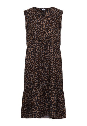 Cecil, MIDIKLEID MIT SPLIT NECK UND PRINT - Jurk - creamy mocha