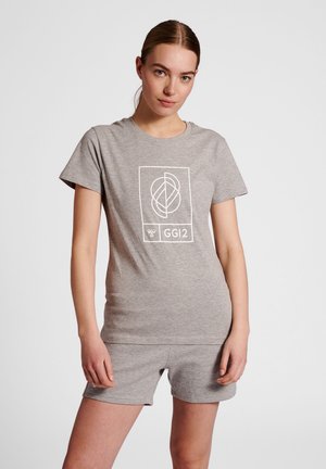 Hummel HMLGG S/S - T-shirt print - grey melange