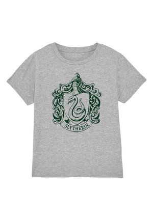 Cotton Soul, HARRY POTTER SLYTHERIN ONE COLOR CREST UNISEX - Print T-shirt - mottled light grey