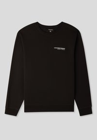 Felpa nera con maniche lunghe, colletto tondo, polsini e orlo a coste. Presenta una scritta bianca: "CONTEMPORARY Modern Attitude" sul davanti.