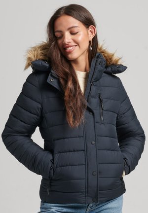 Superdry HOODED PUFFER  - Kurtka zimowa - eclipse navy