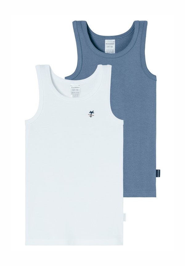 2-PACK  - Unterhemd/-shirt - jeansblau weiss