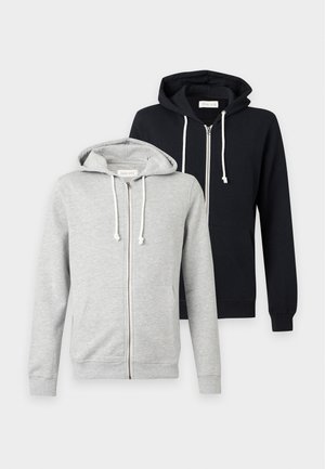 Pier One 2 PACK - Sweatjacke - black/light grey