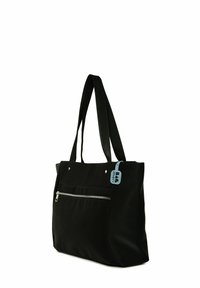 Bagmori LARGE SATIN TOTE BAG WITH SIDE ZIPPER DETAIL - Cabas - black
