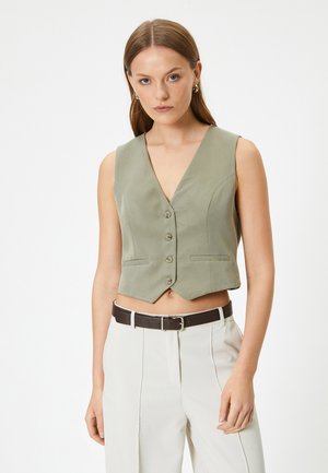 V NECK - Bodywarmer - khaki