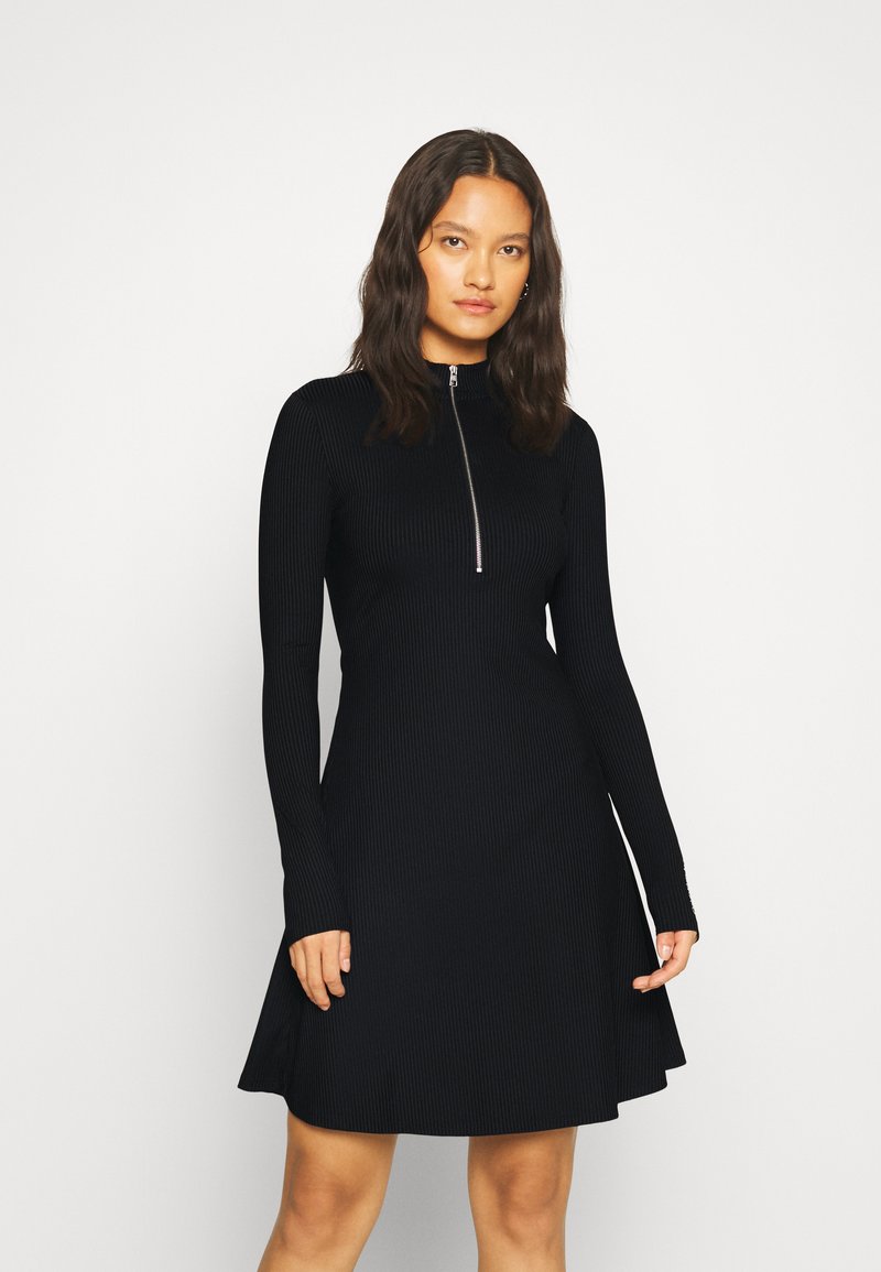 Calvin Klein Jeans ZIPPER A LINE DRESS Jersey dress black Zalando