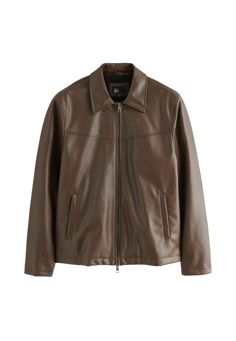 Next REGULAR FIT - EDIT - Faux leather jacket - brown - Zalando