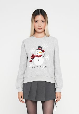 ONLYDA XMAS O NECK - Mikina - light grey