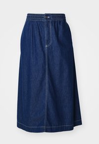 Mads Nørgaard AIR LUNI SKIRT - Falda acampanada - mid blue denim