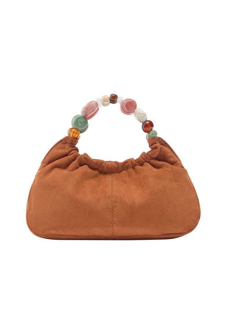 PULL&BEAR BEADED - Handbag - grey/brown - Zalando