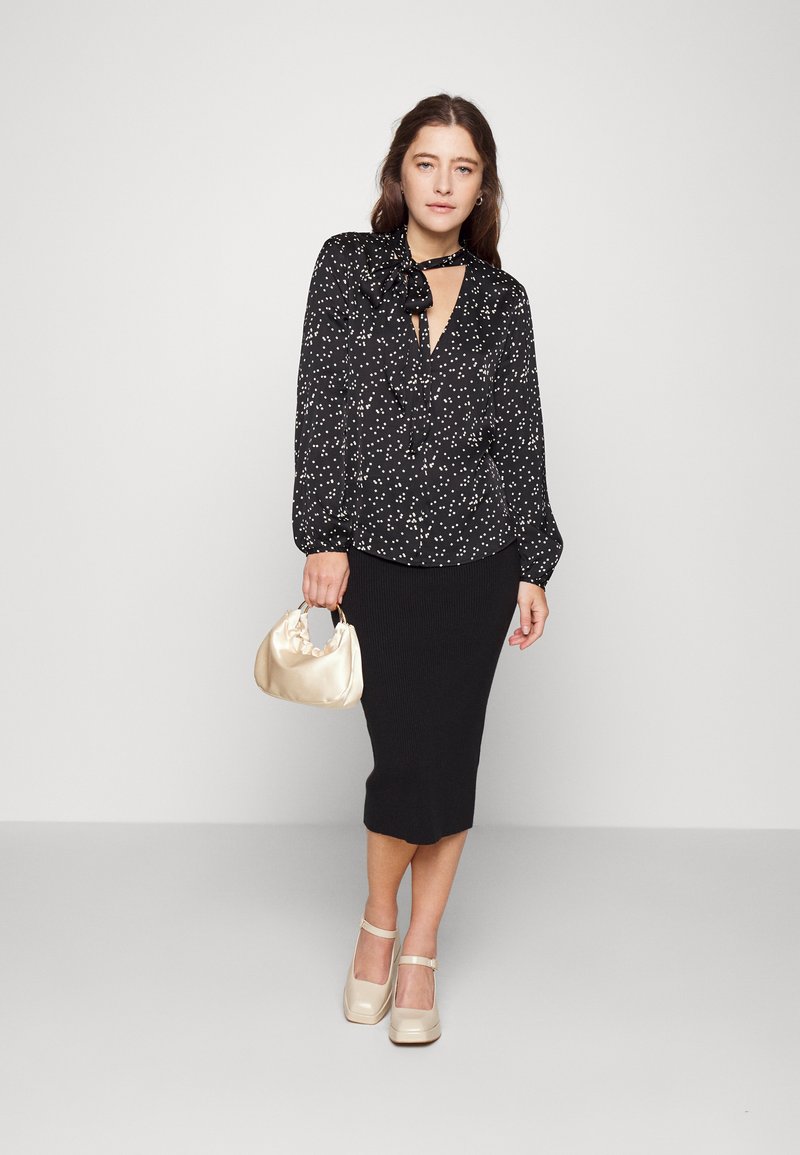 GAP Petite SCARF TOP - Blůza - black confetti