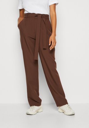 Pieces PCBOSELLA PAPERBAG STRAIGHT PANTS - Pantalon classique - chicory coffee