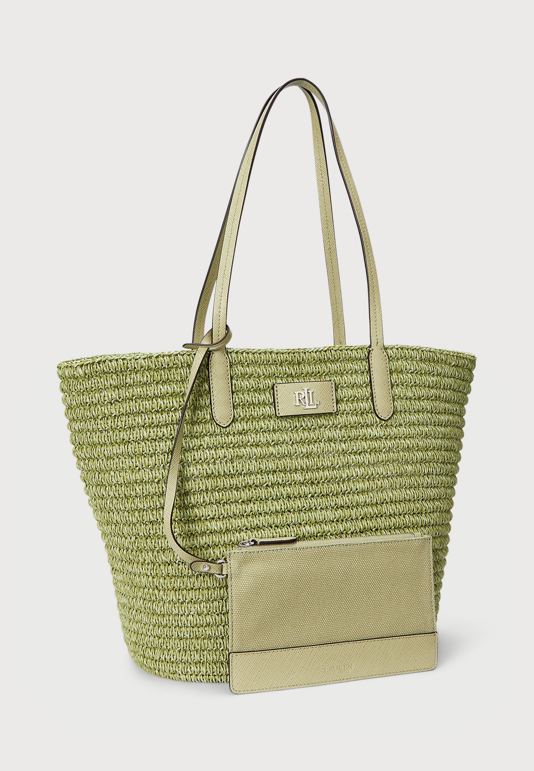 Lauren Ralph Lauren MÉLANGE WOVEN STRAW LARGE BRIE TOTE BAG Lauren Ralph Lauren MÉLANGE WOVEN STRAW LARGE BRIE TOTE BAG