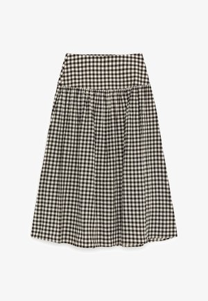 ARKET, ARKET SEERSUCKER SKIRT - Jupe trapèze - white black
