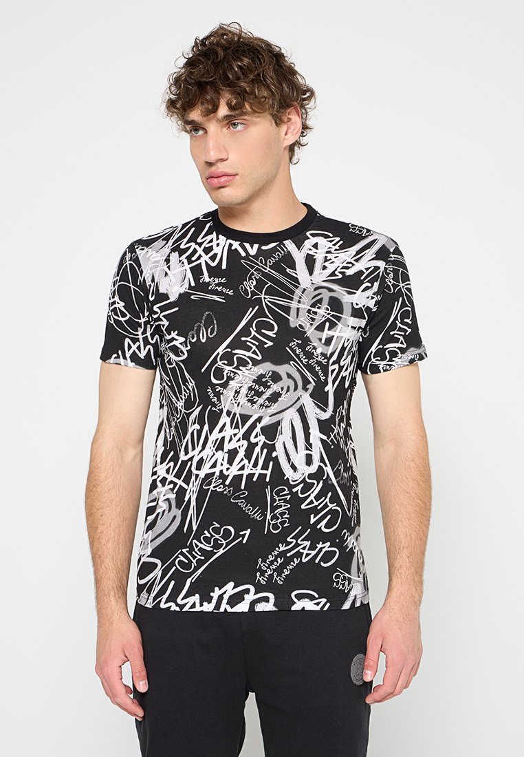 Cavalli Class T-shirt print zwart