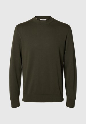 Selected, SLHTORINO CREW NECK - Striktrøje - forest night