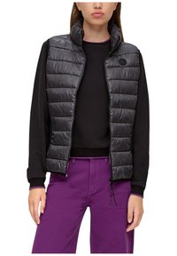 QS À COL DROIT - Weste - dunkelgrau