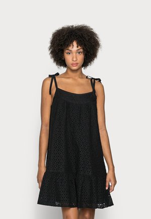 EYELET MINI SWING - Sukienka letnia - true black