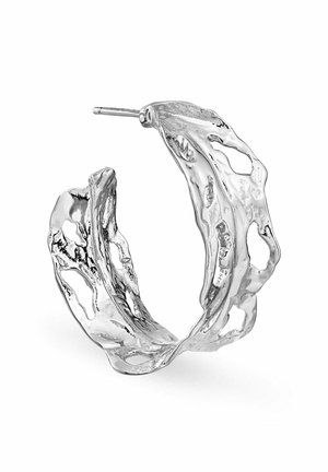 BIG LEAF RIGHT - Single earring - silver coloured