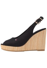 ICONIC ELENA SLING BACK WEDGE - Talons hauts à bout ouvert - black