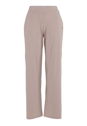 Lys beige, letvægtsstoffer bukser med en bred elastisk talje og lige ben, med et diskret logodetalje.