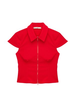 Koton, ZIP DETAIL SLIM CROP SHIRT. - Blusa - red