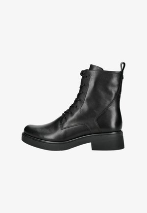 Kotníkové boty na platformě - black nappa