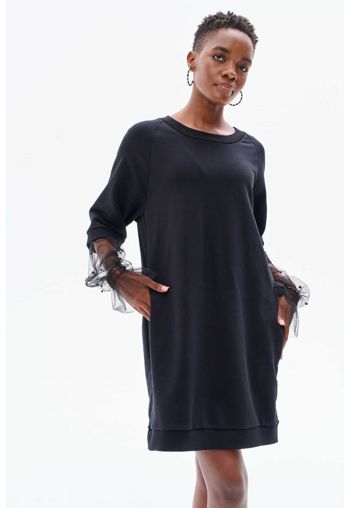 black dress with blue accents Quattro Flex Dress Shirt with Semi-Spread Collar Brown Houndstooth main image 1
