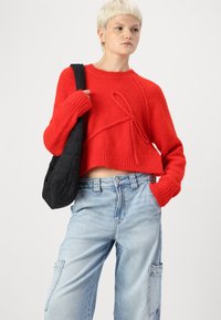American Eagle CROPPED CREW BOW NOVELTY - Pulover - cherry