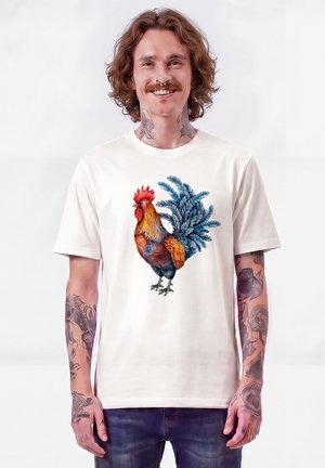 watapparel, GRIMMIGER GOCKEL UNISEX - T-Shirt print - off white