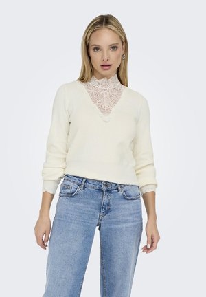 ONLY ONLREBECCA MIX HIGHNECK - Neule - cloud dancer