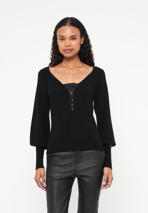 KNITTED SWEATER - Svetrík - black