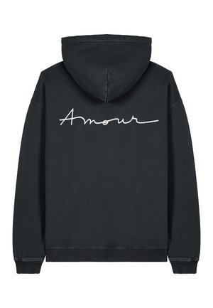 AMOUR EMBROIDERY UNISEX VINTAGE - Sweat à capuche - black denim