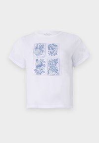 Short-Sleeve Fruit Stamp Graphic Skimming Tee - Trükipildiga T-särk - white
