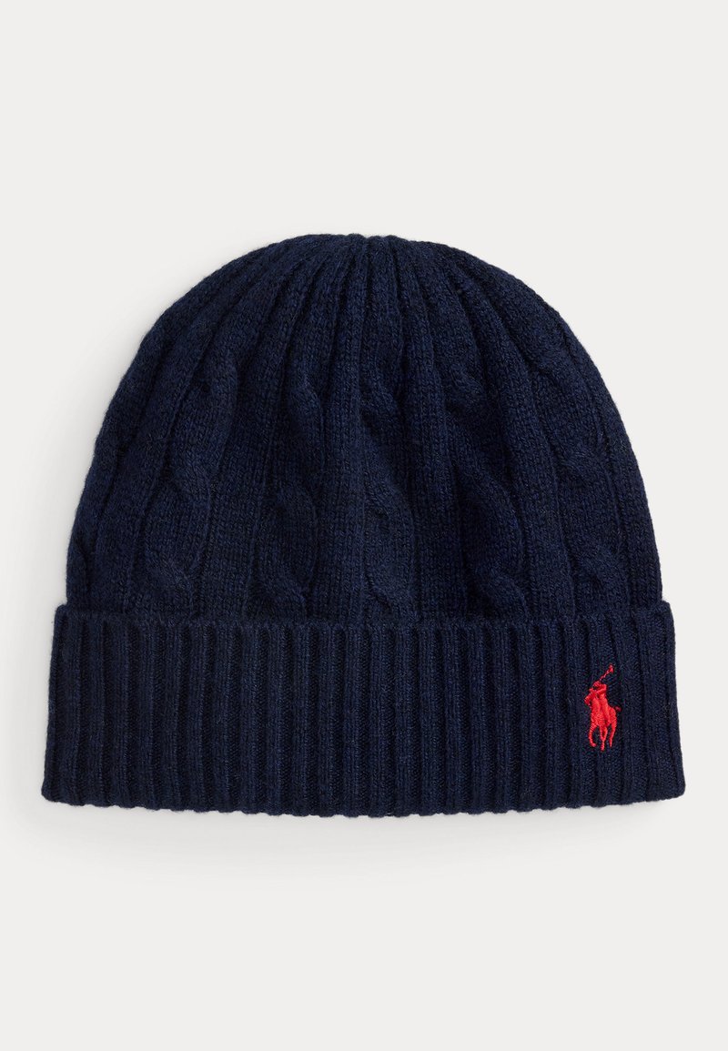 Polo Ralph Lauren CABLE KNIT WOOL CASHMERE BEANIE - Muts - hunter navy