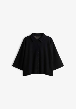 OPUS, RELAXED FIT RIBBED TEXTURE - Sweatshirt - black