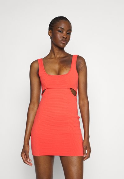 Hervé Léger OTTOMAN SCOOP NECK CUT OUT MINI DRESS - Cocktail φόρεμα / Φόρεμα για πάρτι - flame