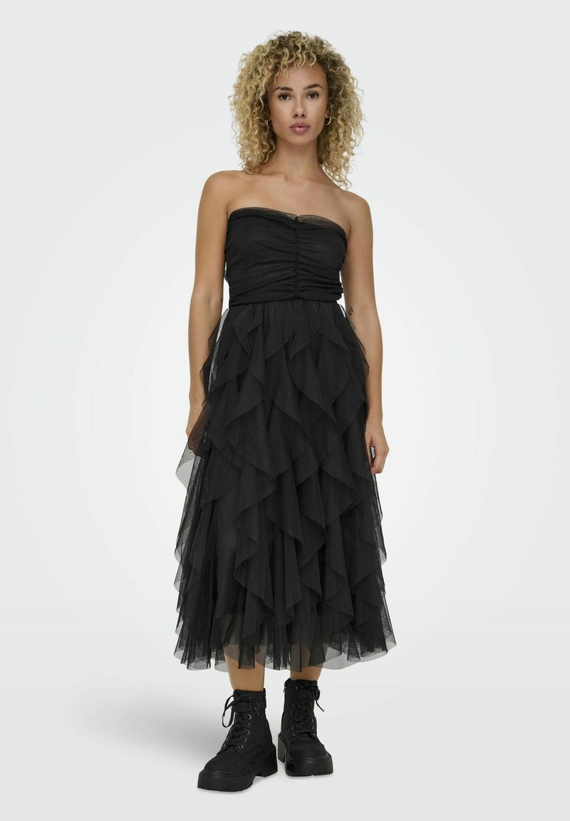 ONLY ONLLOUIS ROLLNECK DRESS - Abito in maglia - black/nero