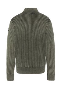 Schott TRUCKER - Strickpullover - kaki foncé